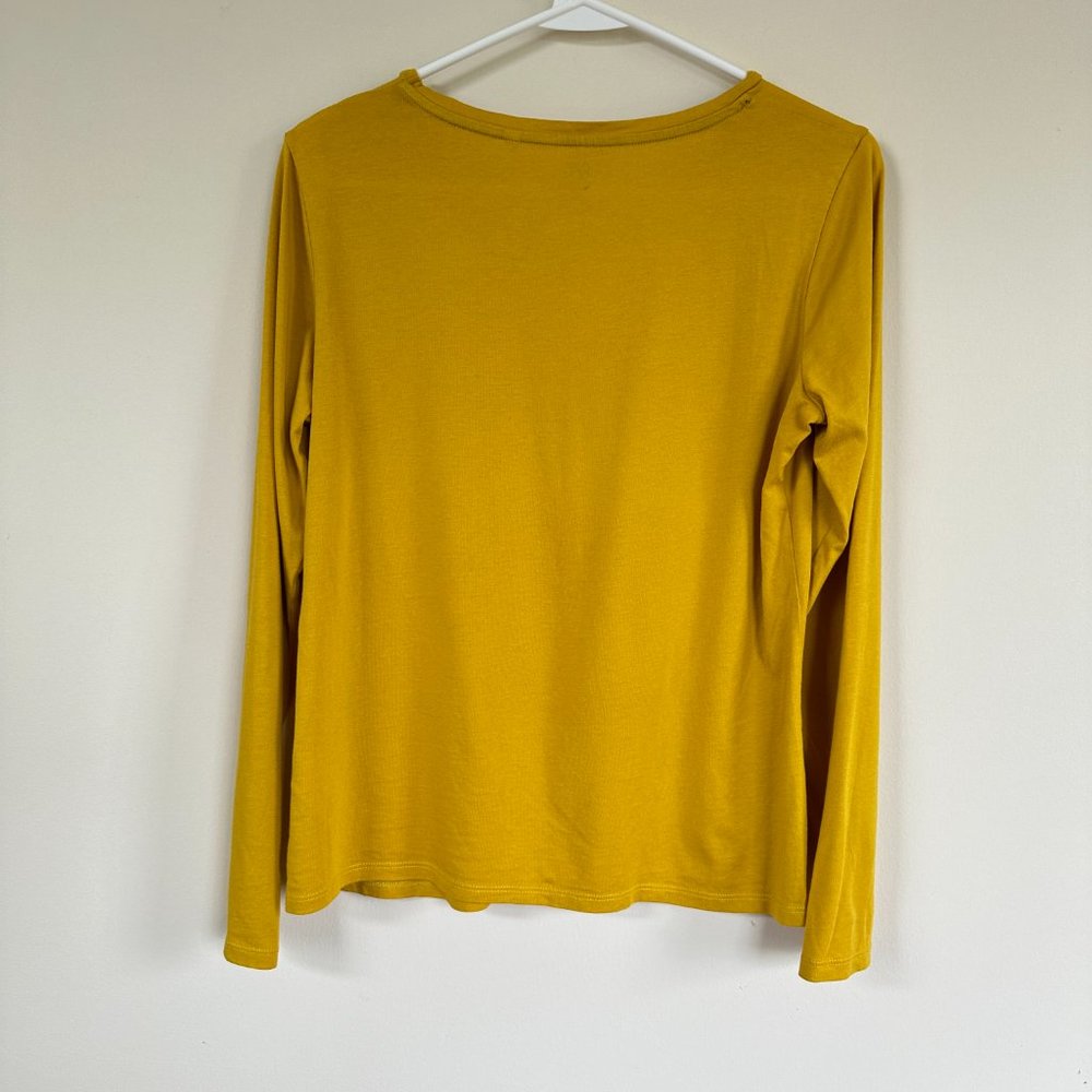 Boden Women's T-Shirt Super Soft Long Sleeve Crew Neck Yellow Sz SMALL - Picture 5 of 9